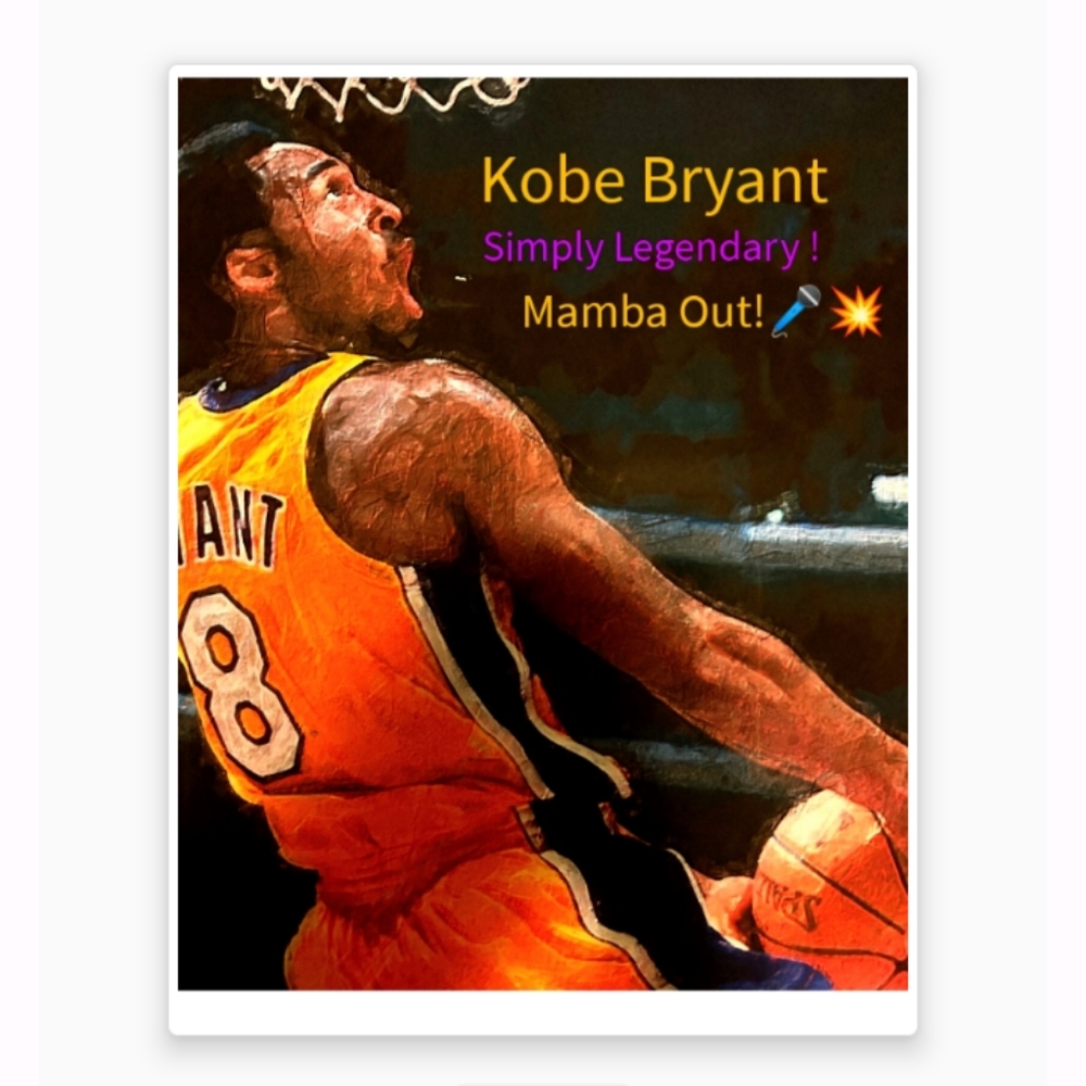 KOBE BRYANT LOS ANGELES LAKERS SELF CREATED! 8.5x11 GLOSSY COLOR ART POSTER!🤩